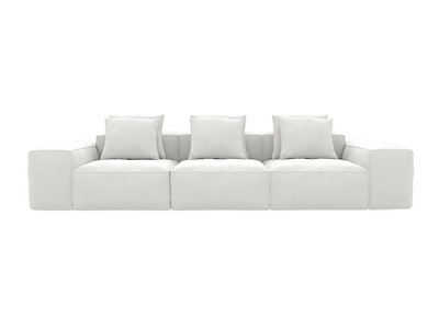 Buy Riley Linen Pure White 3 Seater Modular Sofa - James Lane