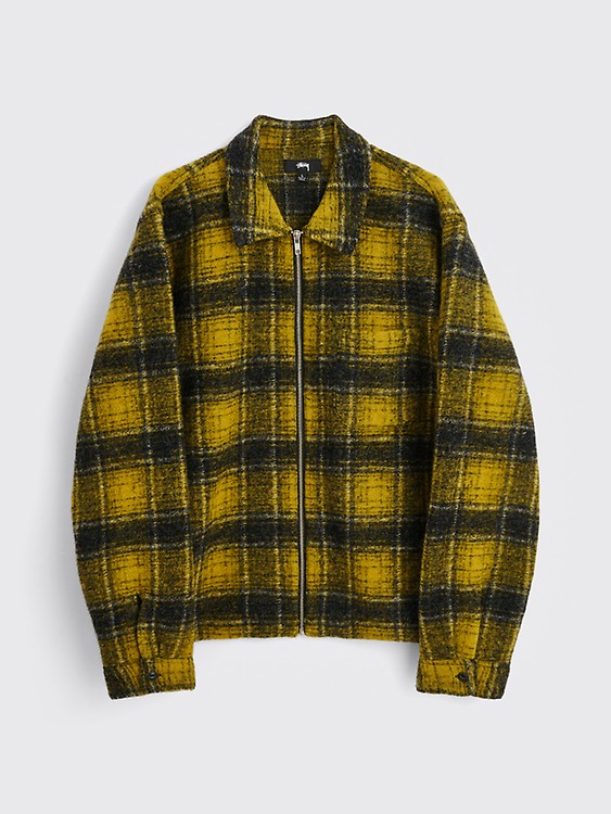 Très Bien - Stüssy Reed Wool Plaid Zip Shirt Black