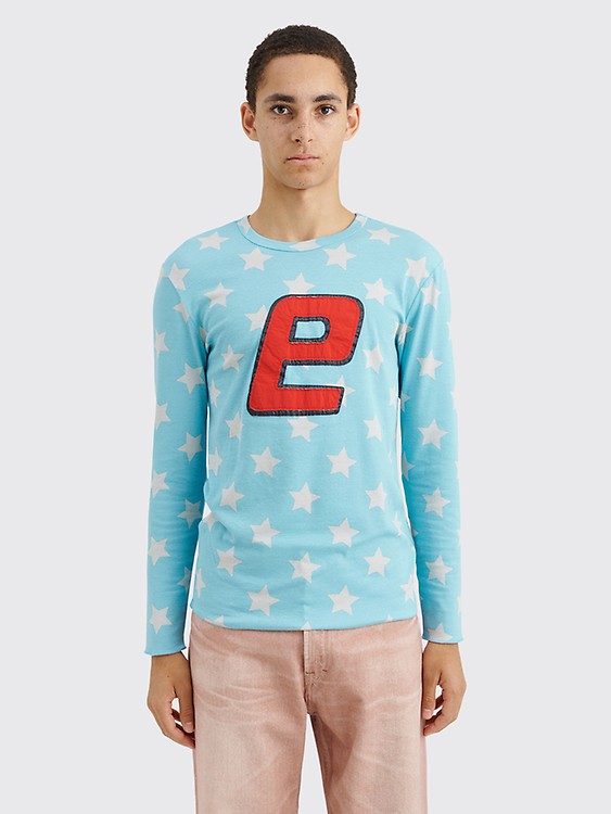 ERL - Oversized Printed Cotton-Jersey T-Shirt - Blue ERL