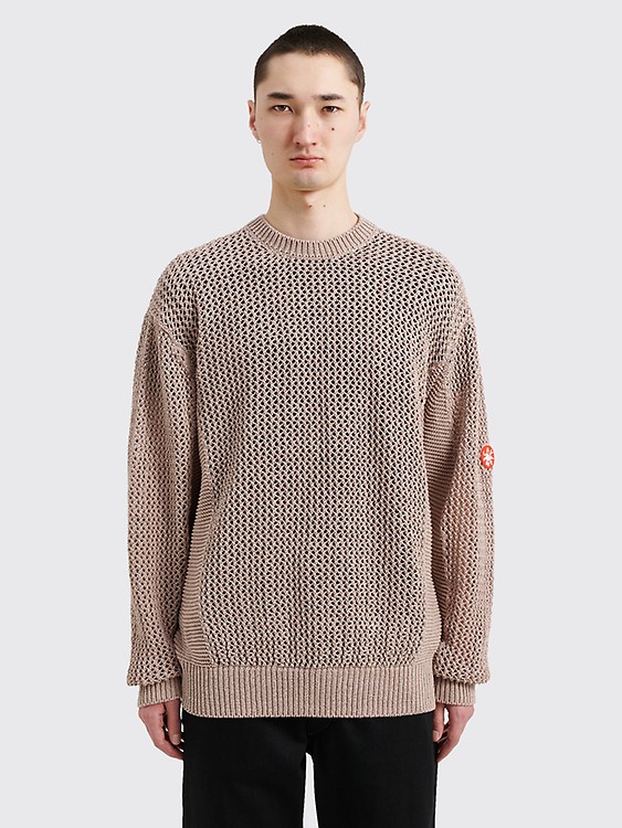 Très Bien - Cav Empt Side Mesh Loose Waffle Knit Sweater Green