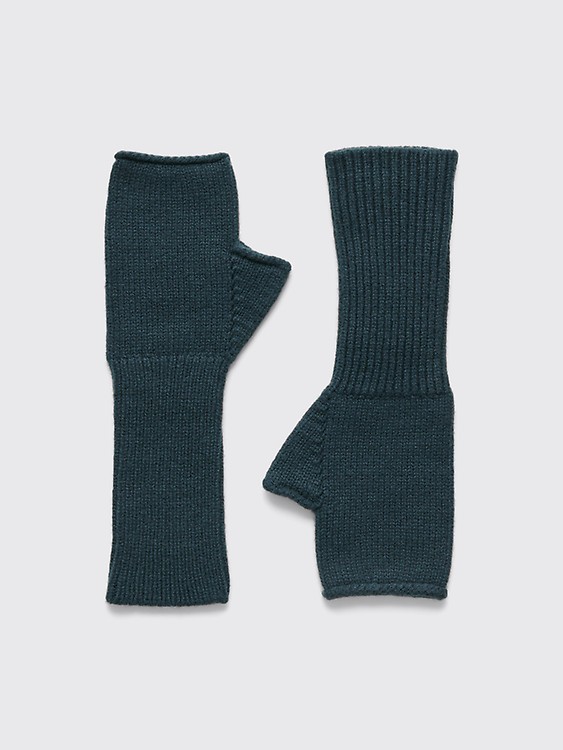 Très Bien - Margaret Howell Shaped Fingerless Mittens Storm Grey