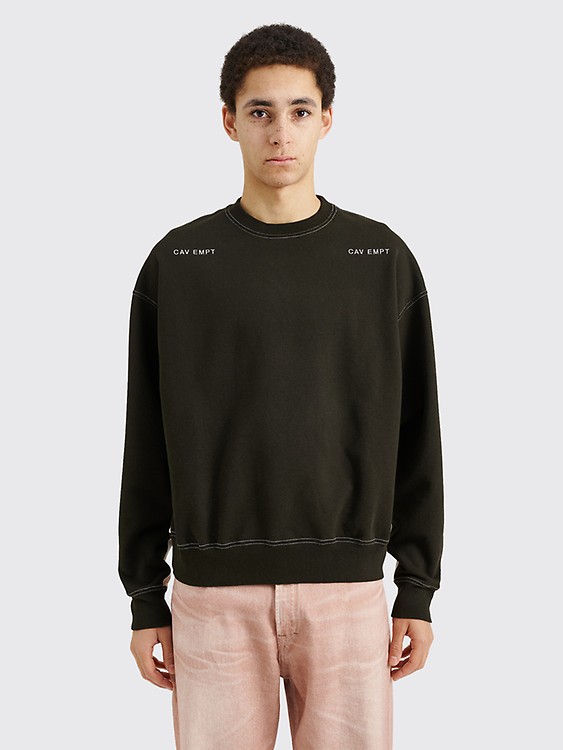 Très Bien - Cav Empt Overdye Grid CE Light Crew Neck Sweatshirt Grey