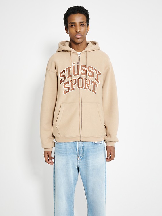 Stüssy Sport Zip Hoodie in washed black – Stüssy