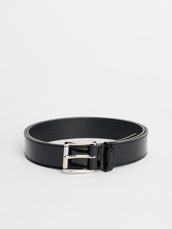 Très Bien - Auralee Leather Narrow Long Belt Black