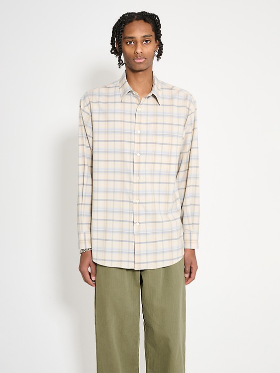 Très Bien - Auralee Super Light Wool Check Shirt Grey