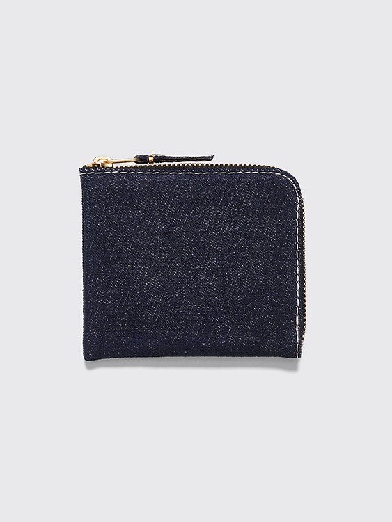 Leather Half Zip Wallet - Black - SA3100