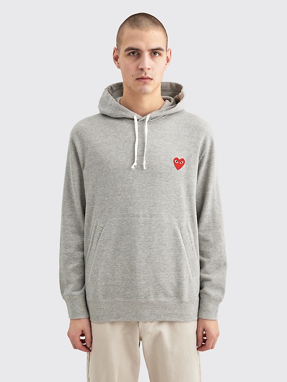 Très Bien - Comme des Garçons Play Double Heart Hooded Zip Sweatshirt Black