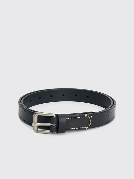 Très Bien - Margaret Howell MHL Ring Keeper Oil Leather Belt Black