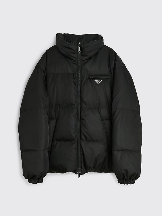 Hooded Re-Nylon down jacket