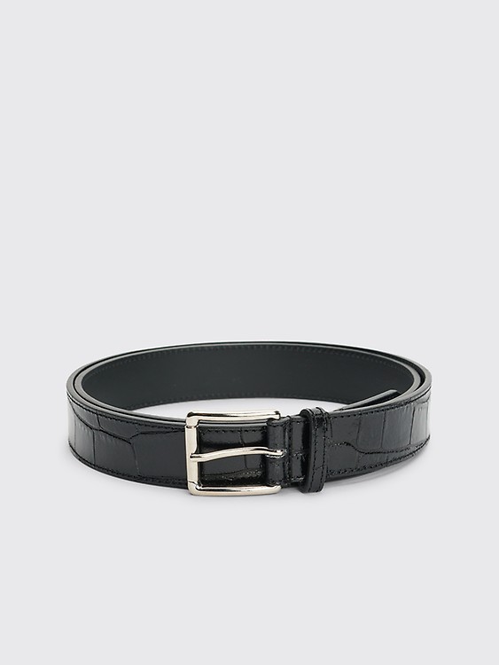 Très Bien - Margaret Howell MHL Ring Keeper Oil Leather Belt Black