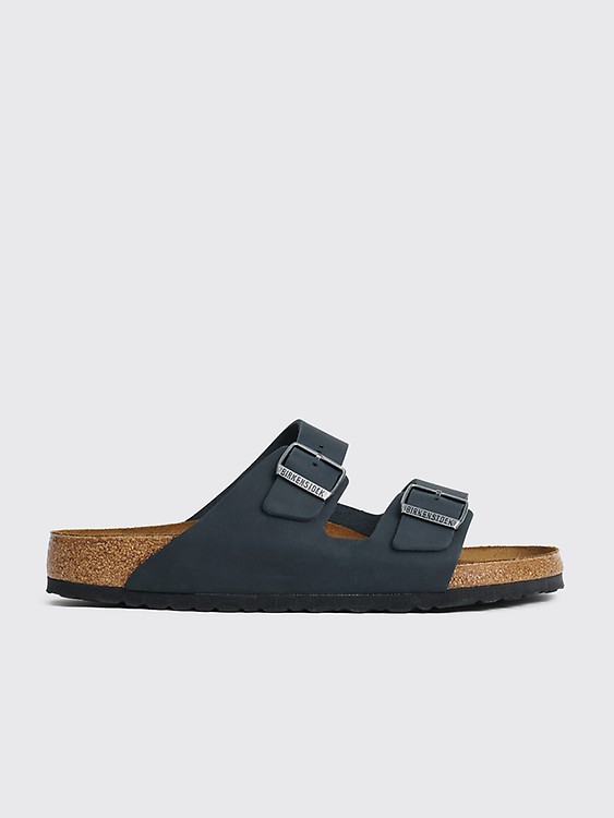 Birkenstock arizona black oiled leather best sale soft footbed