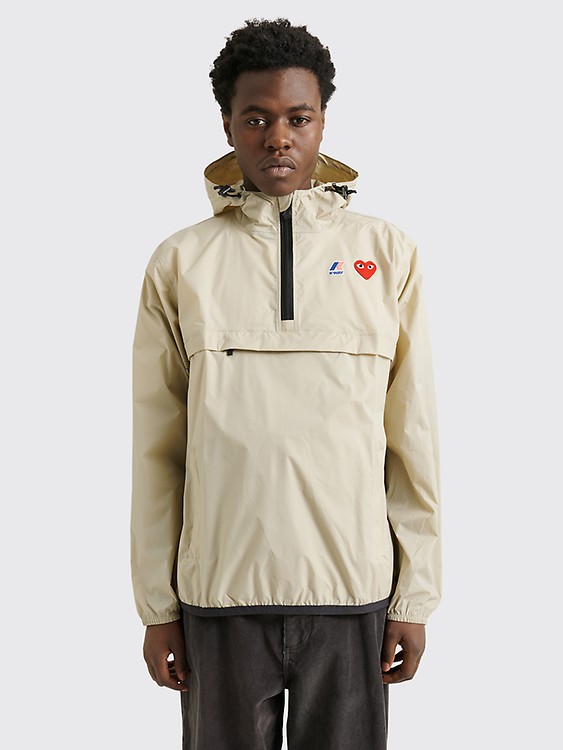 COMME des GARÇONS PLAY x K-Way Half Zip Hoodie / Orange – Livestock