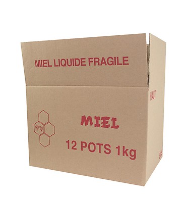Boîte en carton 12 pots de miel 1/2 kg - Emballage