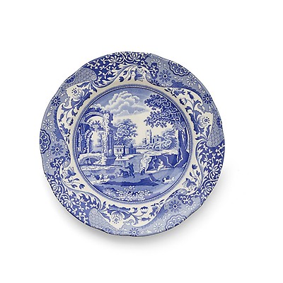 【8枚セット】美品！Spode Blue Italian 青白い風景画 大皿 Blue Italian by Spode