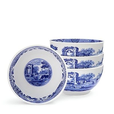 Blue Italian Set of 4 Small Cereal Bowls