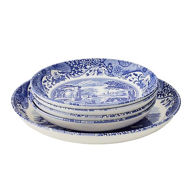 Blue Italian Pasta Bowls Set of 4