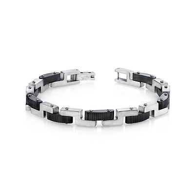 Thick Stainless Steel Plate Leather Bracelet – Rubyard