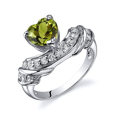 Peridot & CZ Dazzling Love Ring in Sterling Silver | Ruby & Oscar