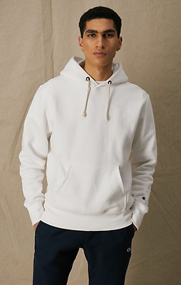 Mens white champion reverse best sale weave hoodie