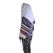 Talitnia Hadar Wool Blend Traditional Tallit Prayer Shawl (Blue and Silver),  Religious Articles