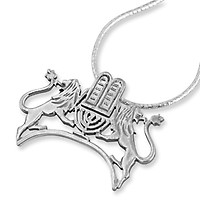 Teamer Jewish Torah Scroll Ten Commandments Hebrew Pendant Necklace Bible Witchy Charms, Adult Unisex, Size: One size, Silver