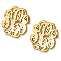 24k Rose Gold Plated Engraved Monogram Three Initials Heart