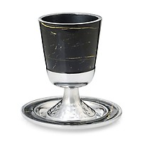 Aluminum Kiddush Cup and Saucer in Electric Blue