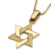 14K Gold Small Star of David Unisex Pendant, Jewish Jewelry