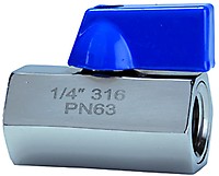 Mini-Kugelhahn Edelstahl 1.4401 G 1//4 IG//AG mit Aluhebel