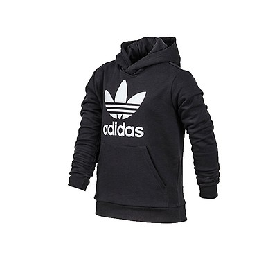 Buzo Con Capucha Adidas Trefoil Mujer Negro Solo Urbano