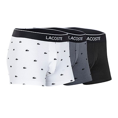 Boxers Lacoste Courts Pack 3 Negro y gris