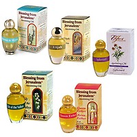 Gold Torah Light of Jerusalem Anointing Oil Bottle, Anointing Oils