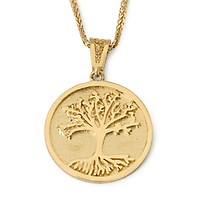 14K Gold Round Tree of Life Pendant Necklace, Jewelry | My