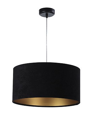 Pendelleuchte Esstisch Schwarz Silber Stoff Lampe