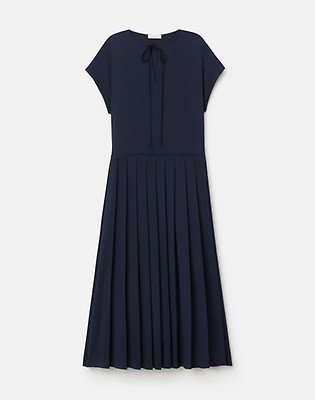Organic Silk Stretch Georgette Pleated Dress | Lafayette 148 New York