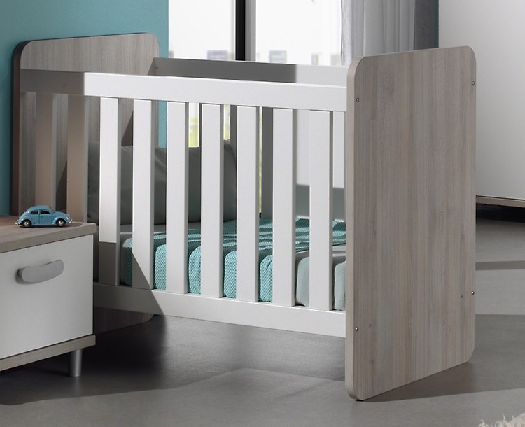 Neyt Lit De Bebe Convertible Jules 67x96x129cm Chene De Minerva Gris Artis Meubis