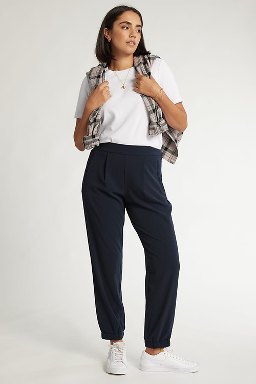 Shop Christy Belted Pant in Navy