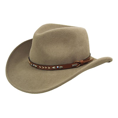 Eddy Bros Destry Wool Felt Western Hat: Size: XL Pecan