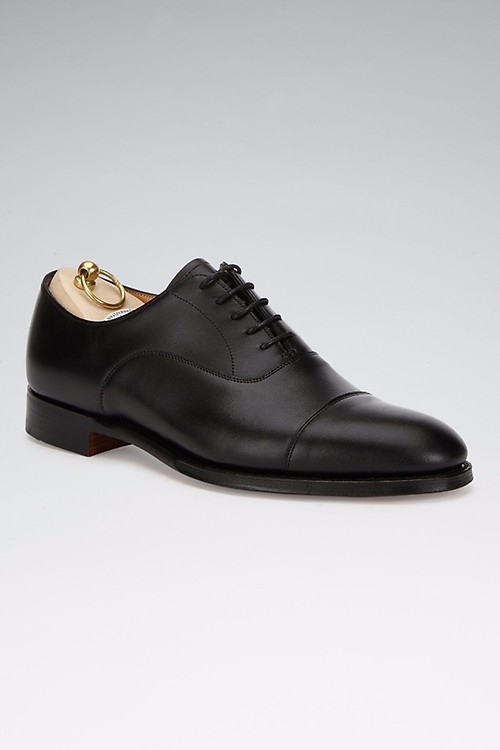 Black Calf Leather 5 Tie Oxford Shoes With Dainite Sole | New