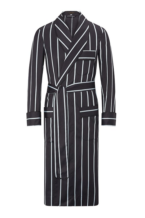 Blue Sabie Forest Lined Velvet Dressing Gown