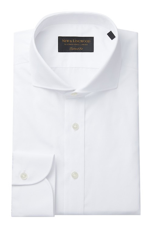 White Poplin St James's Collar Tailored Fit Single Cuff Shirt