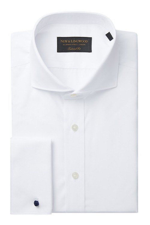 White Poplin St James's Collar Tailored Fit Single Cuff Shirt