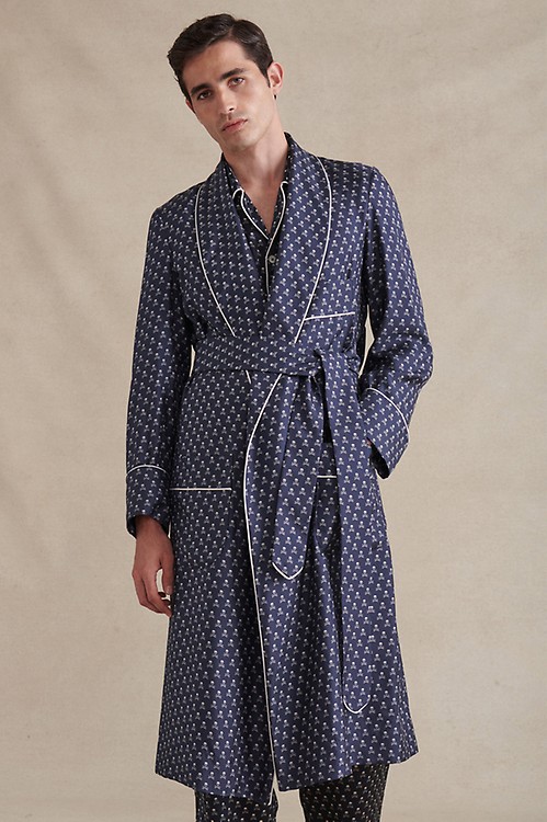 Navy satin outlet dressing gown