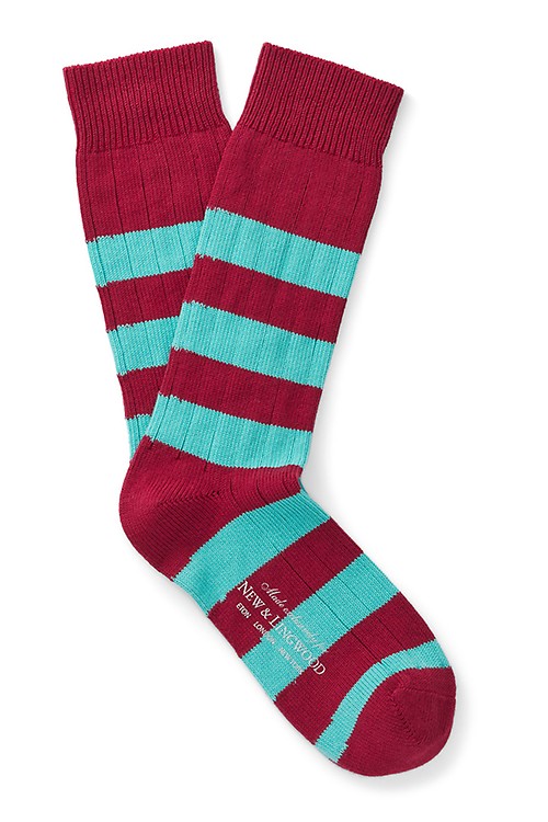 Green Striped Socks | Black