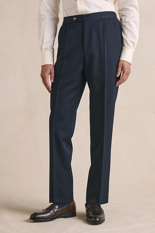 Single Pleat Trouser in Wool Twill, Women's Pants