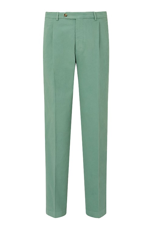 Pink Single Pleat Linen Trousers