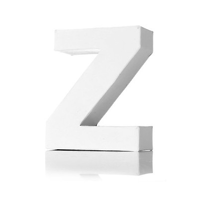 Bokstav Z Papp H 10 Cm Vit