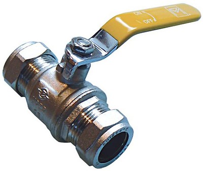 GAS LEVER BALL VALVE 28mm COMPRESSION Approved Fitting 