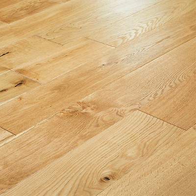 Real Solid Oak Lacquered Finish 18mm x 150mm Hardwood Flooring Rustic Wood