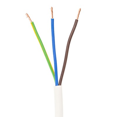 1 5mm 3 Core Flex Cable White 50m Drum 31y